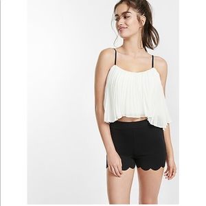 Express black scalloped hem shorts